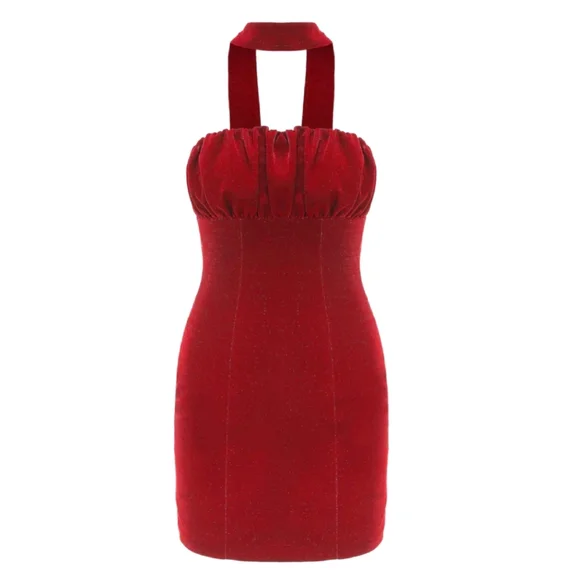 open lace back dress Nana Jacqueline | Demi Bow Dress (Red) main image 0